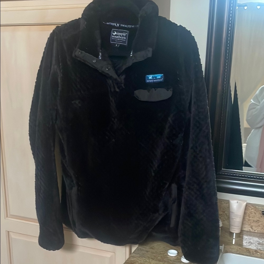 Simply Southern Black Fleece Jacket pullover